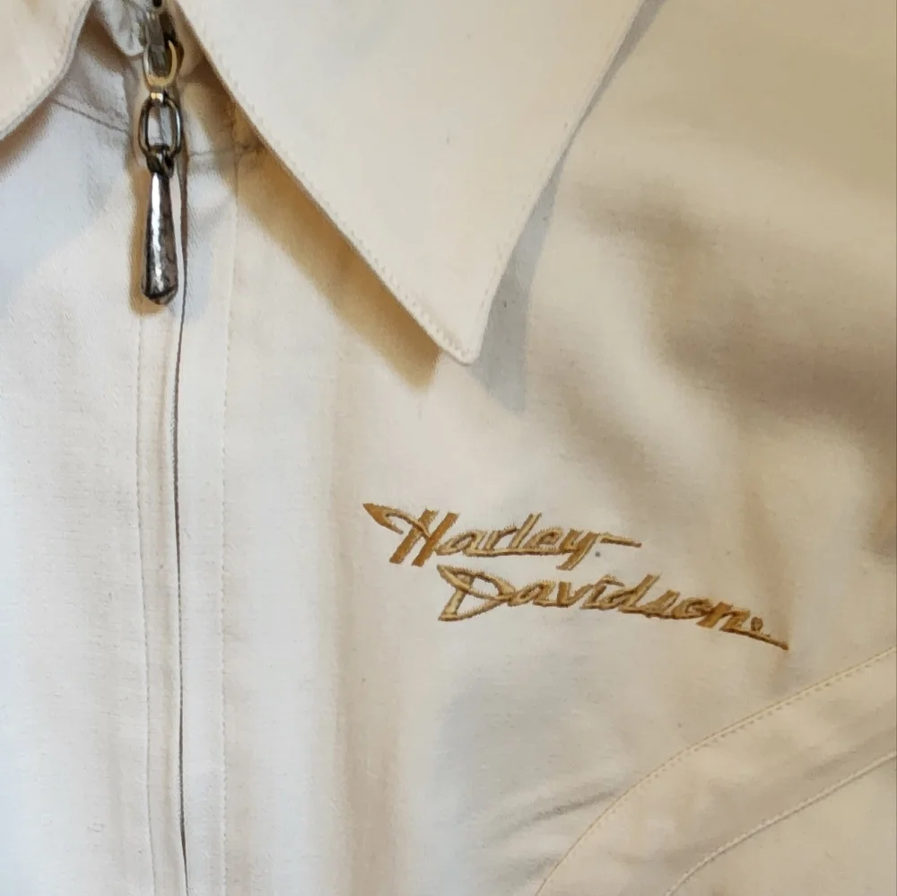 Vintage Harley Davidson Khaki Zip-Up Jacket, Women's Size Small w/ Original Tag